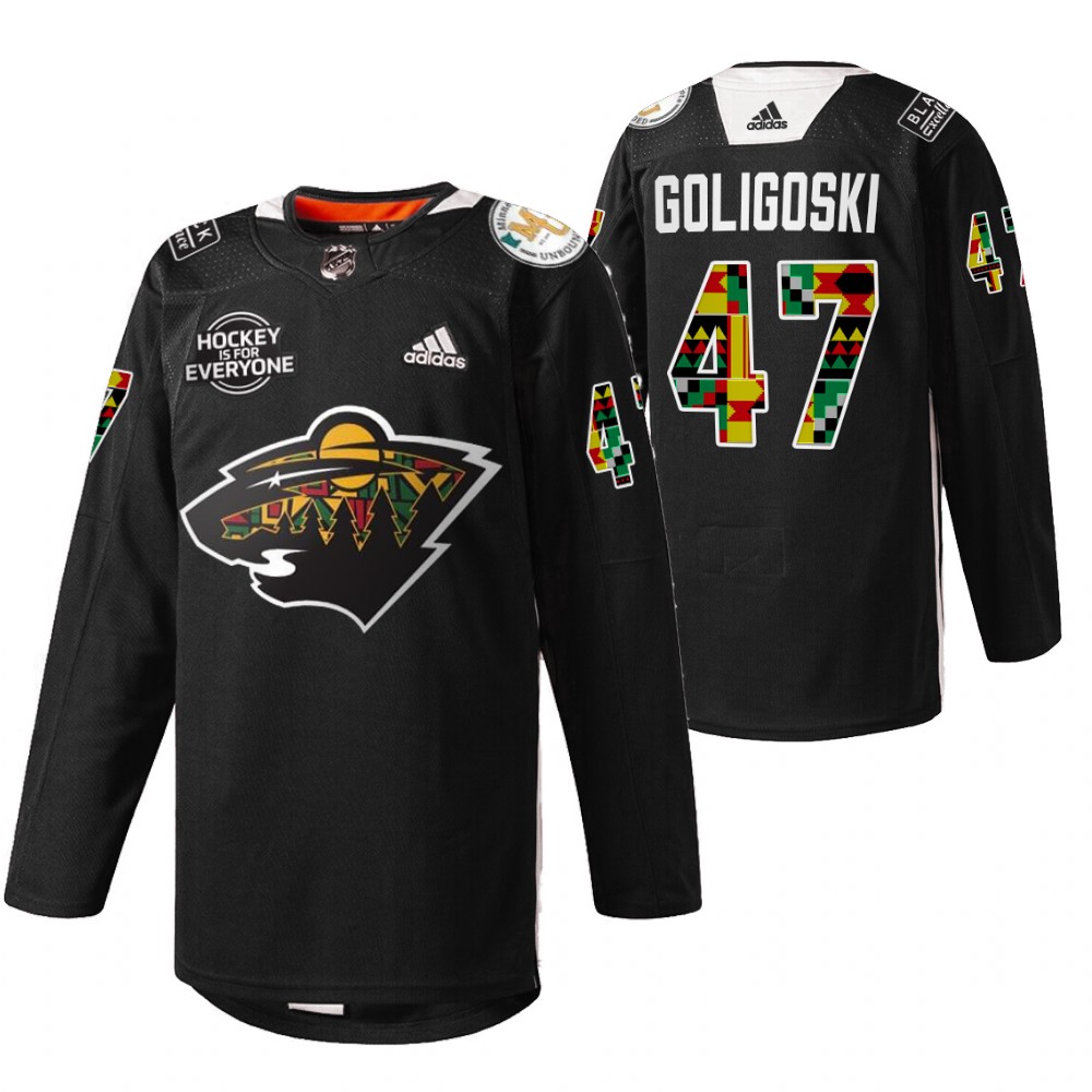 Wild Alex Goligoski Black History Month 2022 Black Practice Jersey