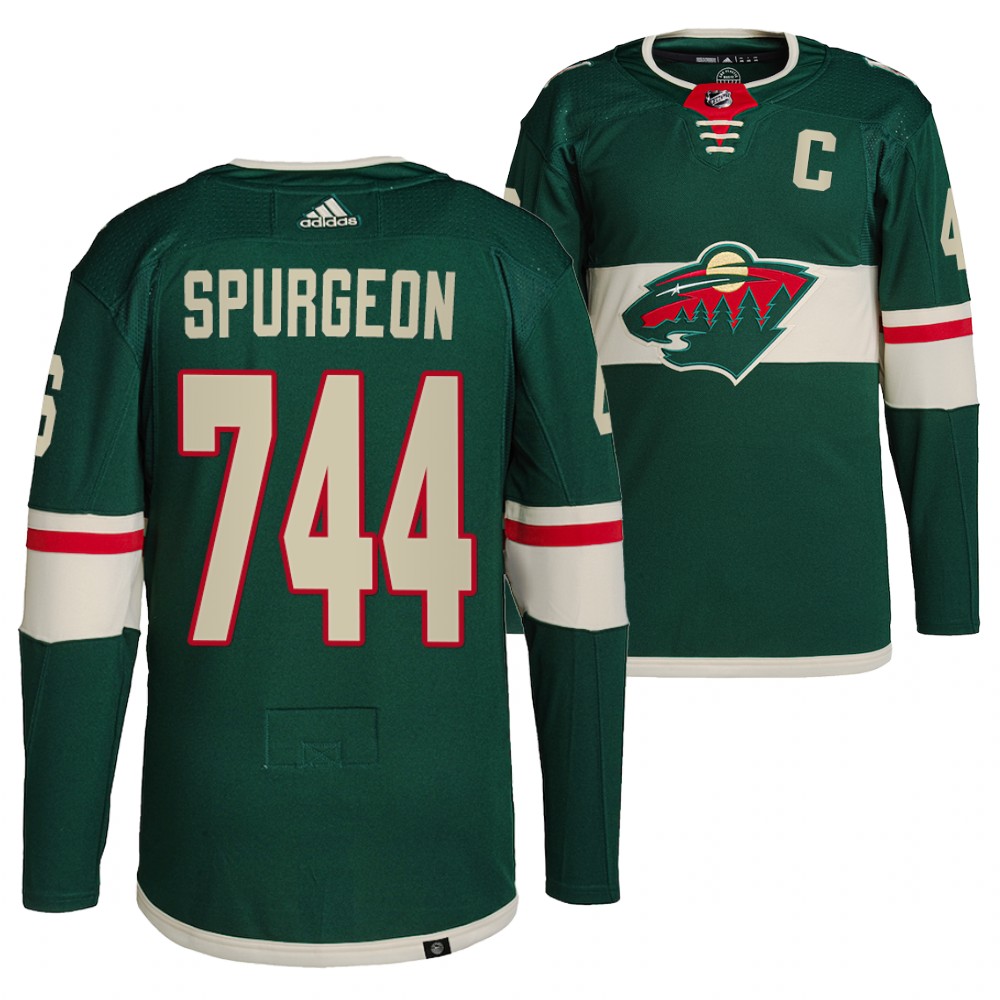 Wild Jared Spurgeon 744 Games Played Green Commemorative Edition Jersey