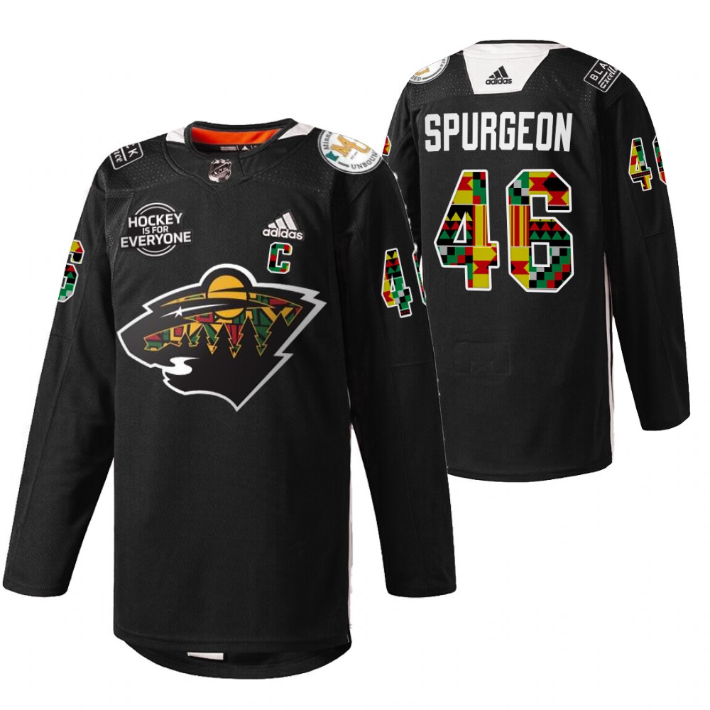 Wild Jared Spurgeon Black History Month 2022 Black Practice Jersey