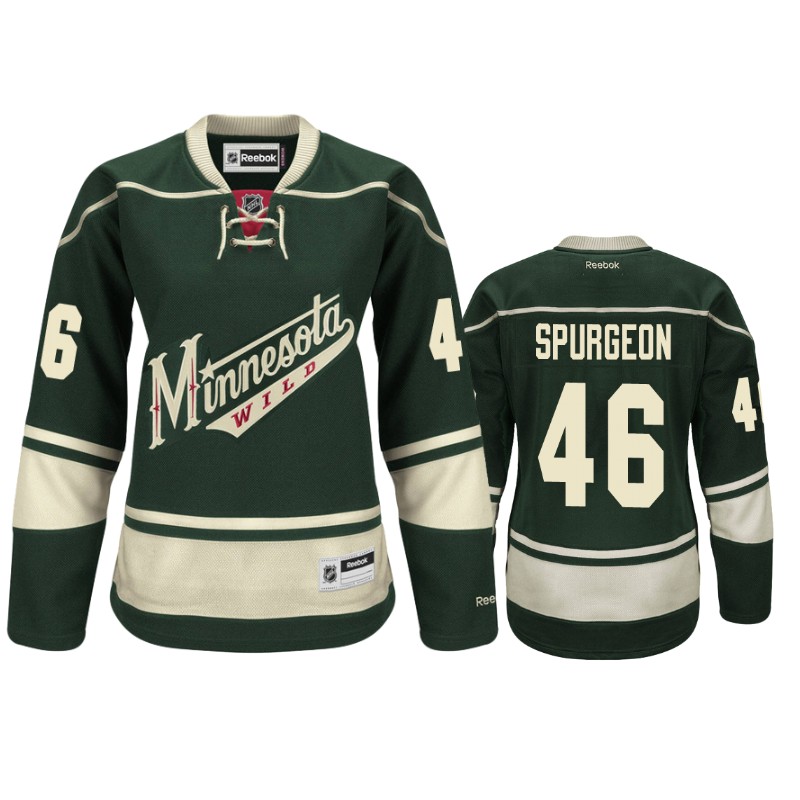 Wild Jared Spurgeon Green Premier Alternate Jersey