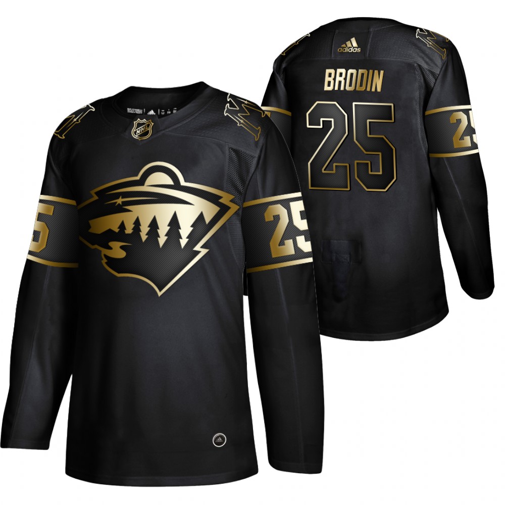 Wild Jonas Brodin Authentic Black Golden Edition Jersey