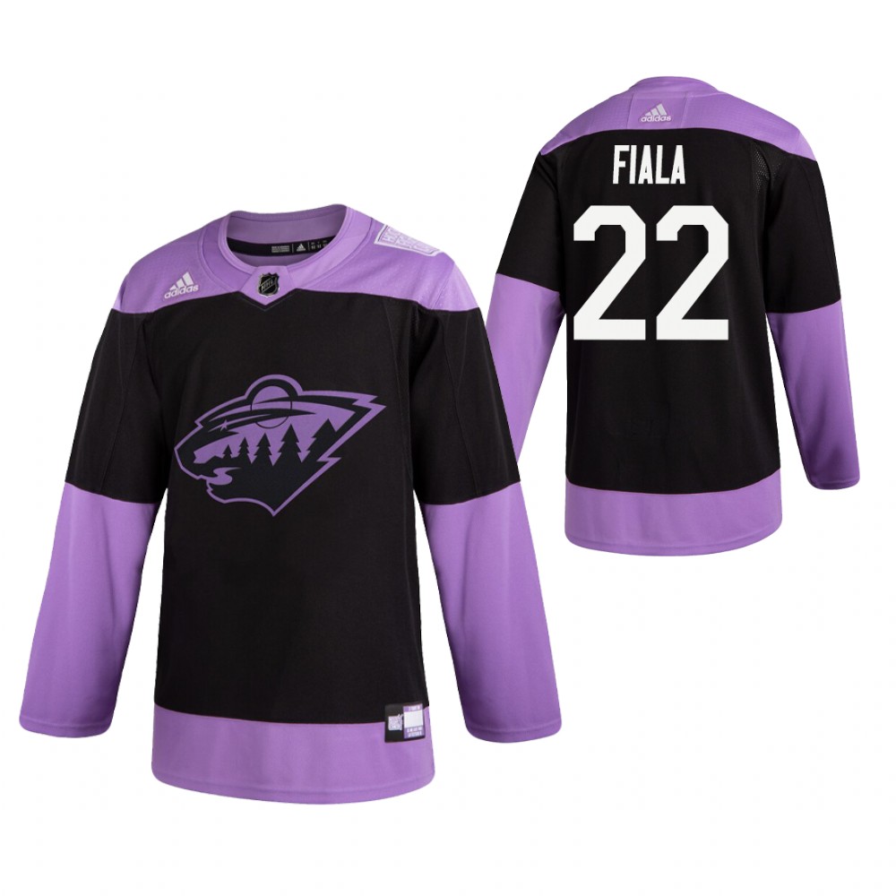 Wild Kevin Fiala Black Practice Hockey Fights Cancer Jersey
