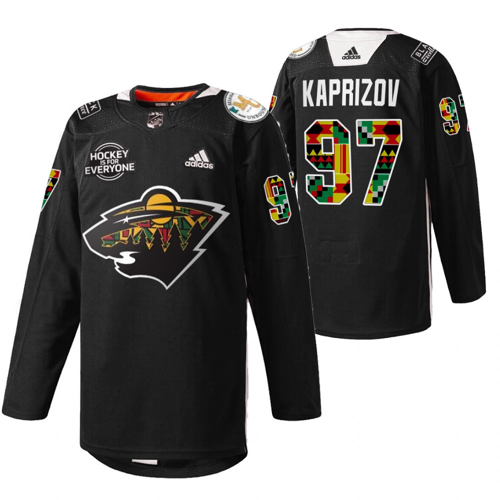 Wild Kirill Kaprizov Black History Month 2022 Black Practice Jersey