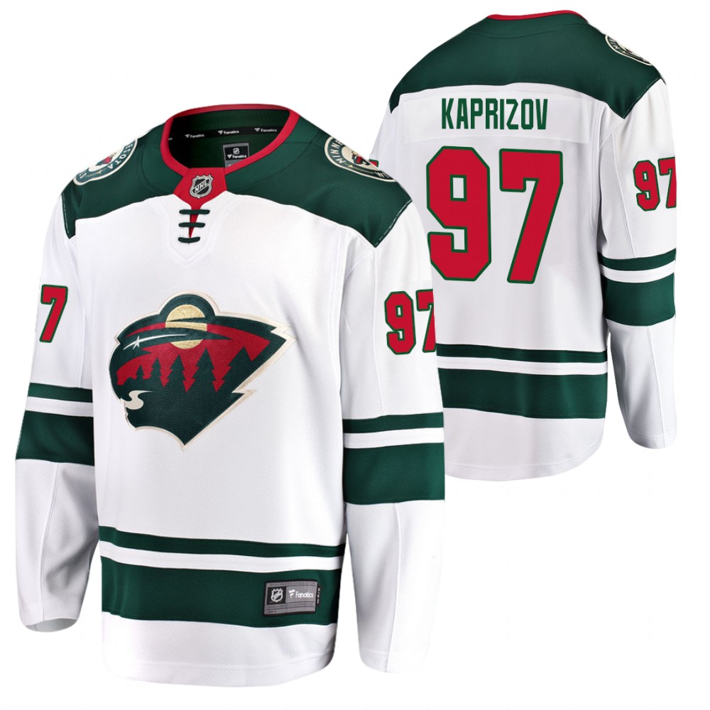 Wild Kirill Kaprizov Jersey Away White Breakaway Player Men's