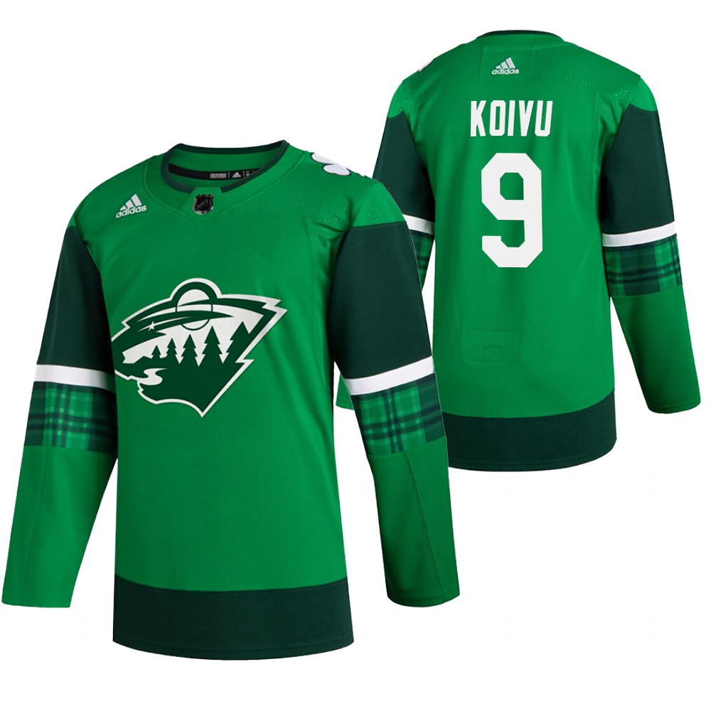Wild Mikko Koivu 2020 St. Patrick's Day Green #9 Jersey Authentic Player