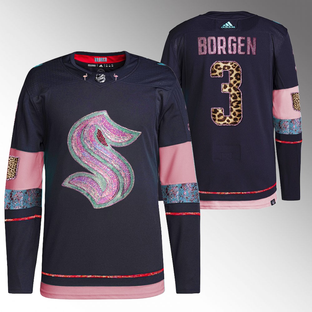 Will Borgen Kraken MGK Leopard Print Jersey Navy Diamond Limited