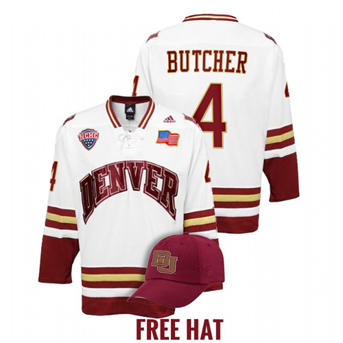Will Butcher College Hockey Denver Pioneers White Jersey