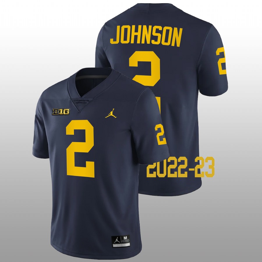 Will Johnson Michigan Wolverines Navy 2022-23 College Football Game Jersey 