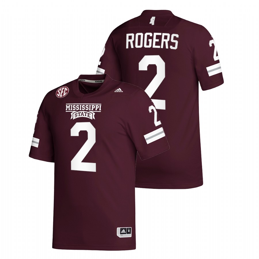 Will Rogers Mississippi State Bulldogs Maroon 2021-22 College Football Replica Jersey