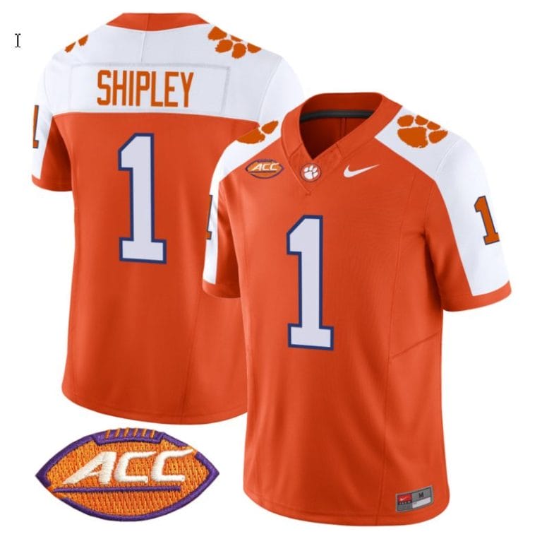 Will Shipley Jersey #1 Clemson Tigers Vapor Limited Acc Patch College Football Stitched Alternate