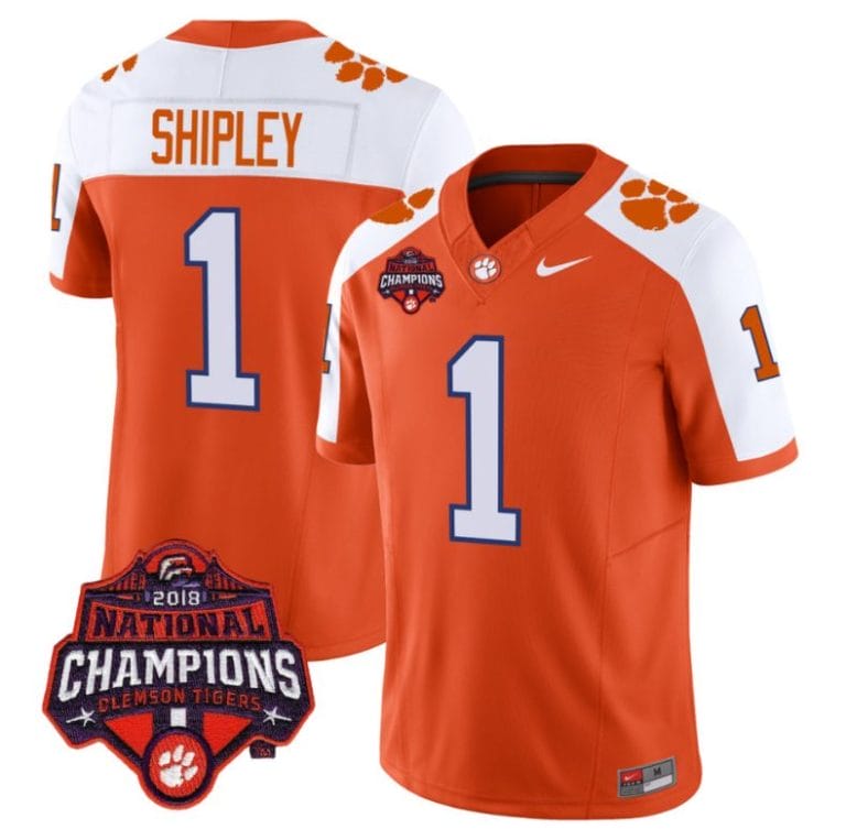 Will Shipley Jersey #1 Clemson Tigers Vapor Limited Champions Patch College Football Stitched Alternate