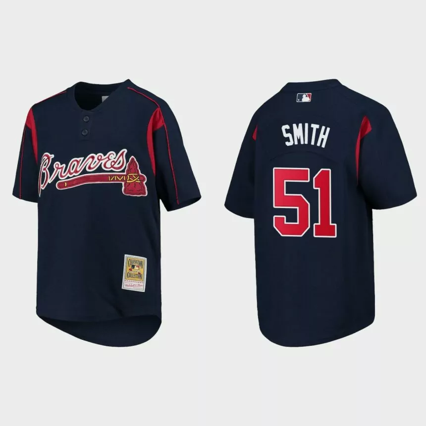 Will Smith Atlanta Braves Cooperstown Mesh Batting Practice Jersey – Navy
