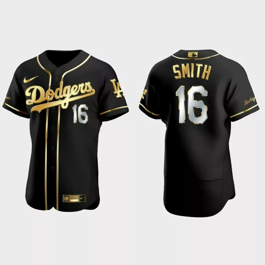 Will Smith Los Angeles Dodgers 2021 Gold Program Golden Authentic Jersey – Black