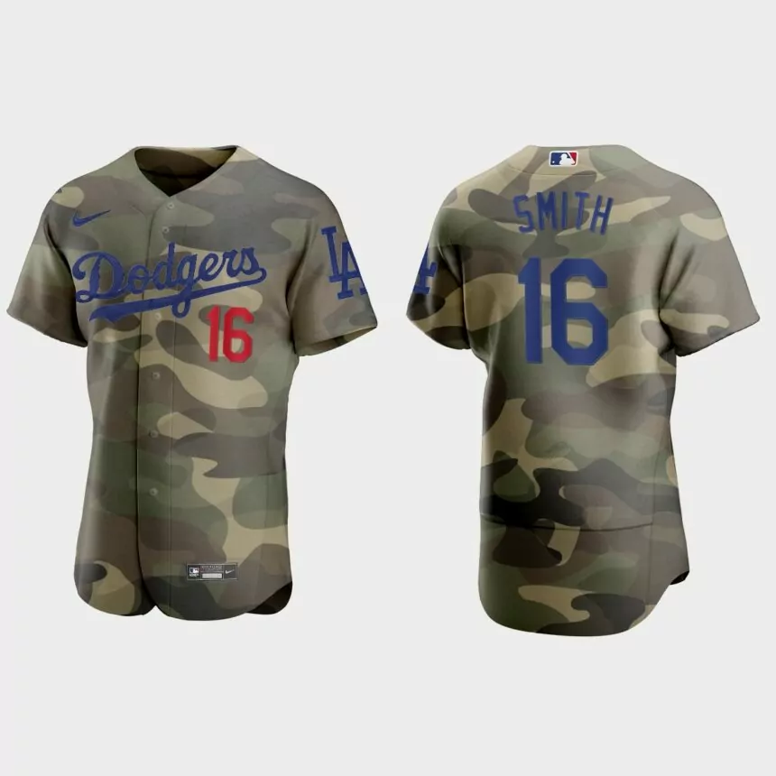 Will Smith Los Angeles Dodgers 2021 National Armed Forces Day Authentic Jersey – Camo