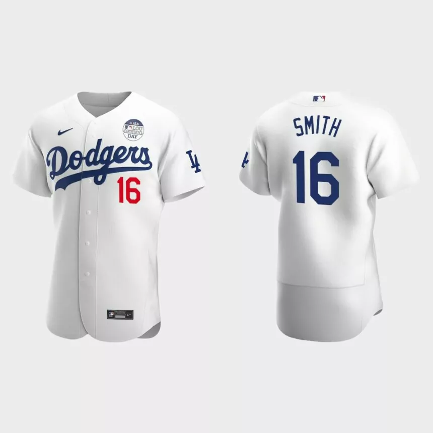 Will Smith Los Angeles Dodgers 4 ALS Lou Gehrig Day Authentic Jersey – White