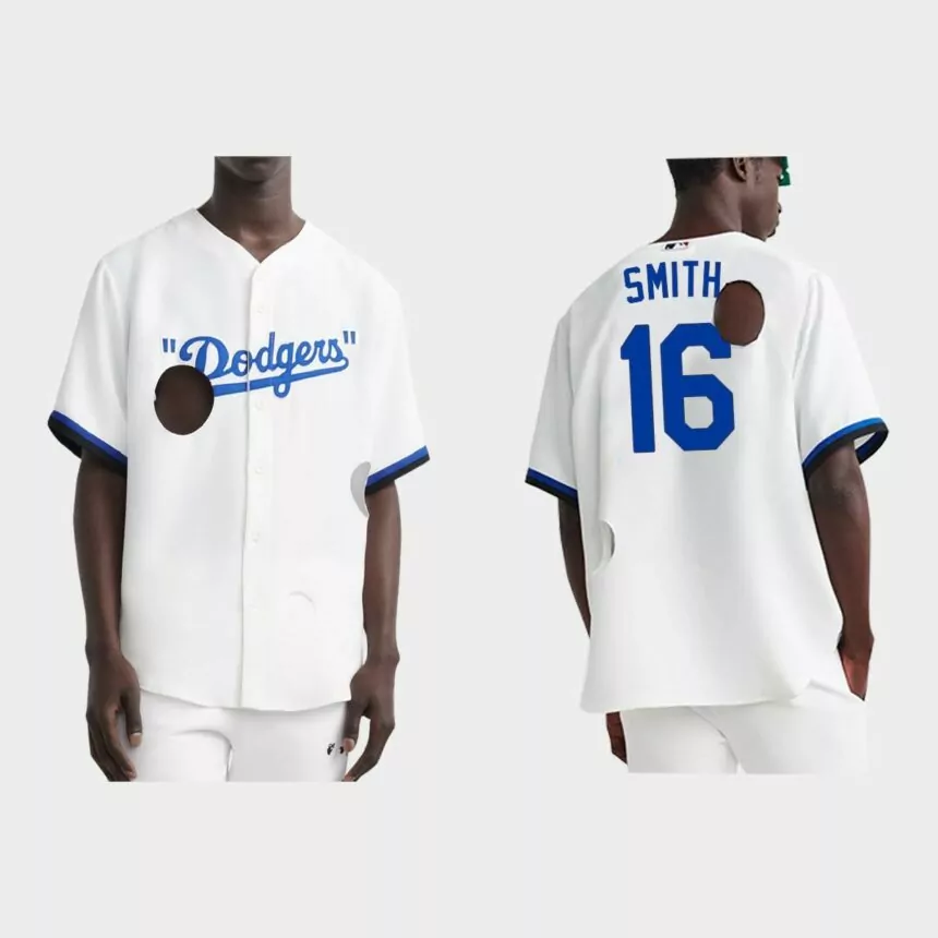 Will Smith Los Angeles Dodgers Meteor Holes Jersey – White