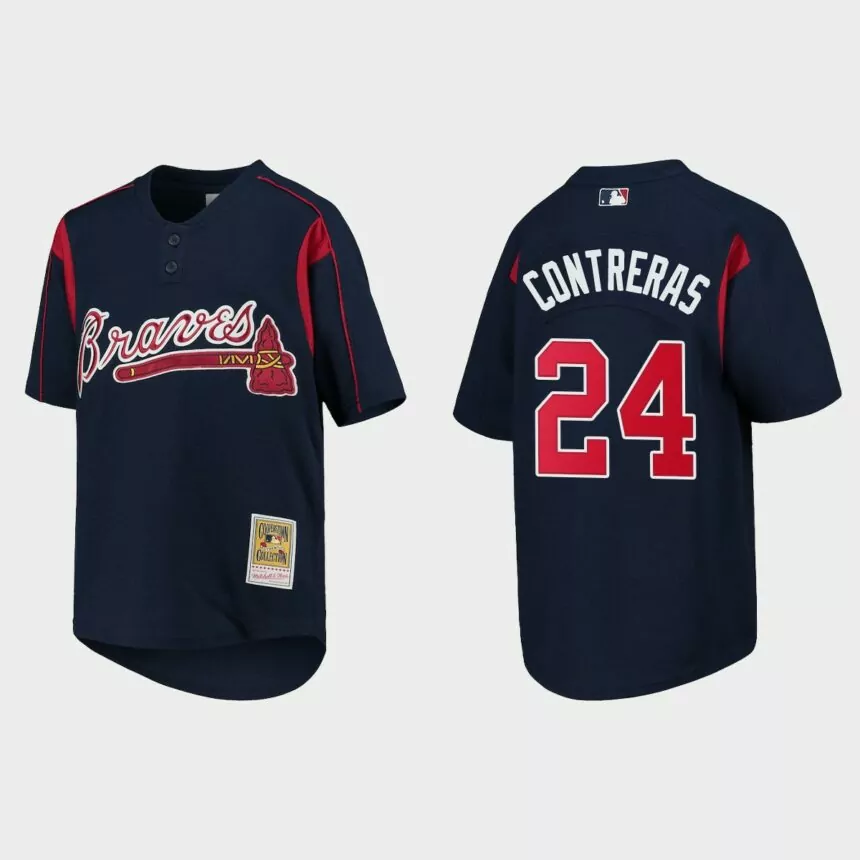 William Contreras Atlanta Braves Cooperstown Mesh Batting Practice Jersey – Navy