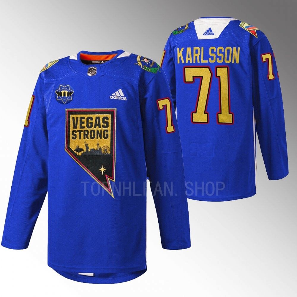 William Karlsson Golden Knights Nevada Day Jersey Blue First Respondersthentic
