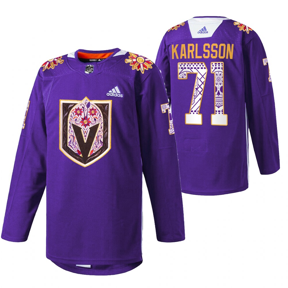 William Karlsson Jersey Vegas Golden Knights Hispanic Heritage 2021 Purple Warmup