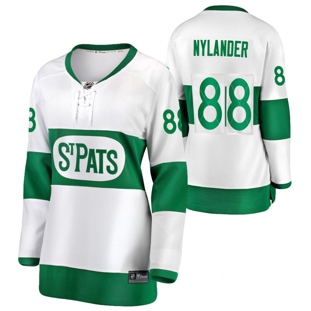 William Nylander #88 Maple Leafs 2021 St. Pats Women Jersey Throwback Green