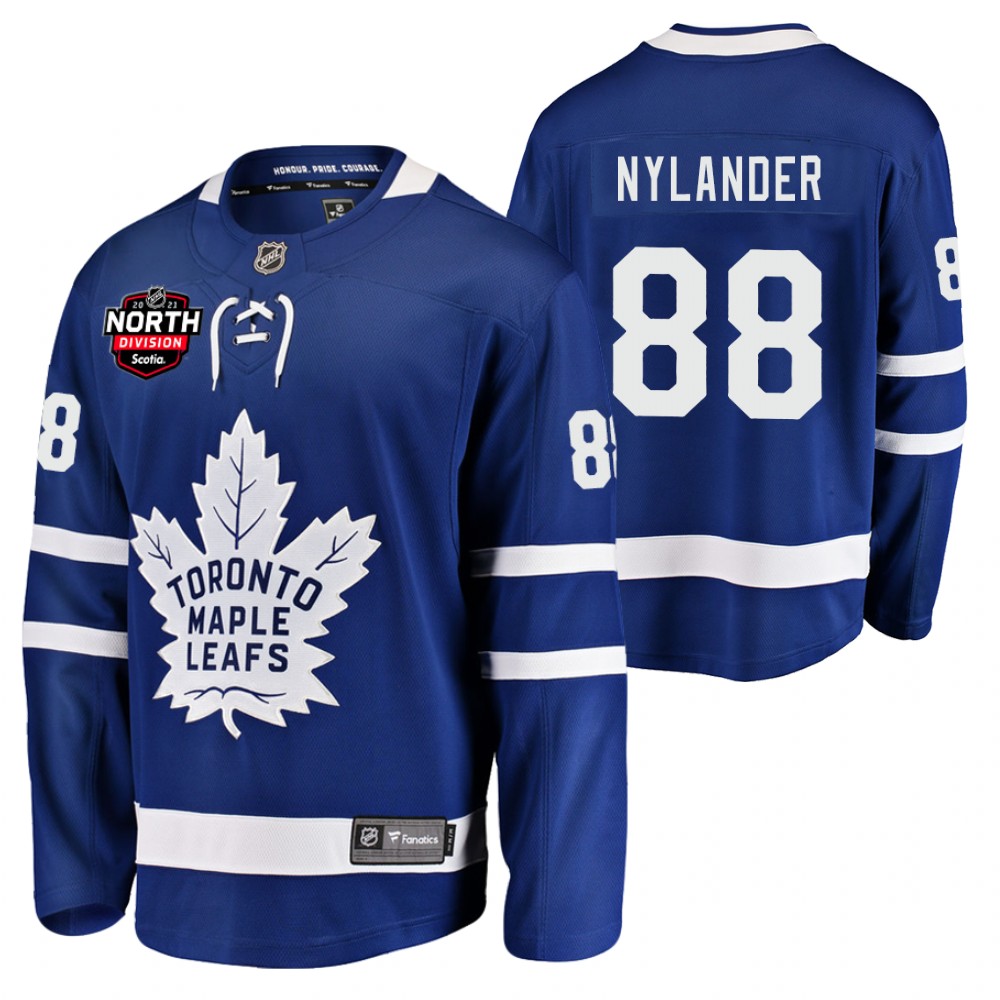 William Nylander Maple Leafs 2021 North Division Patch Jersey Blue Home