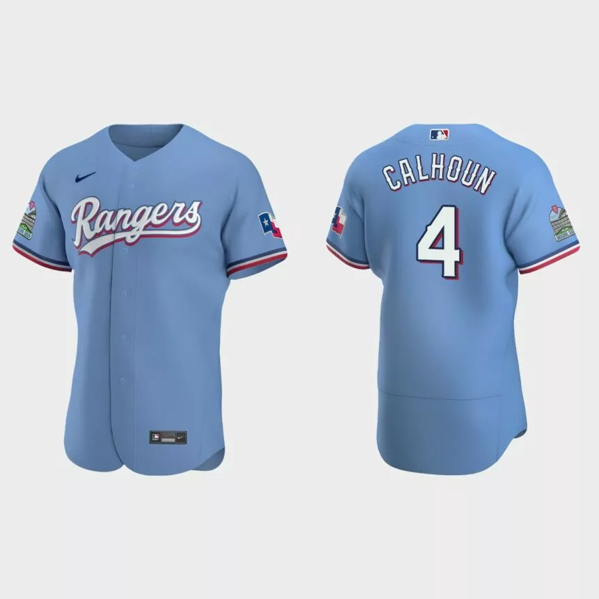 Willie Calhoun Texas Rangers Authentic Alternate Jersey – Light Blue