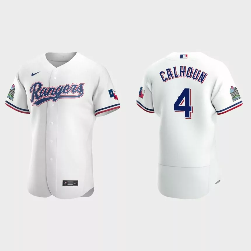 Willie Calhoun Texas Rangers Authentic Home Jersey – White