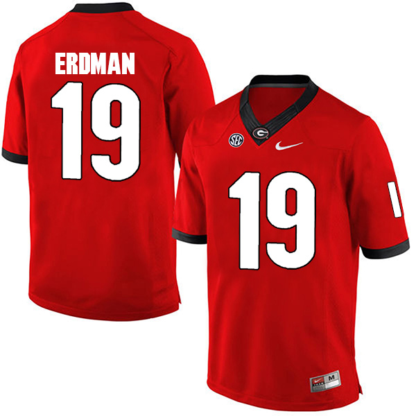 Willie Erdman Georgia Bulldogs Men's Jersey - #19 NCAA Red Limited Home