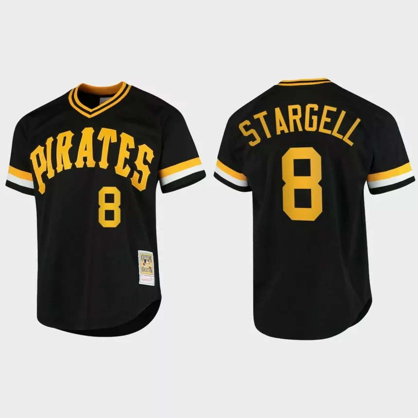 Willie Stargell #8 Pittsburgh Pirates Vintage BP Jersey – Black