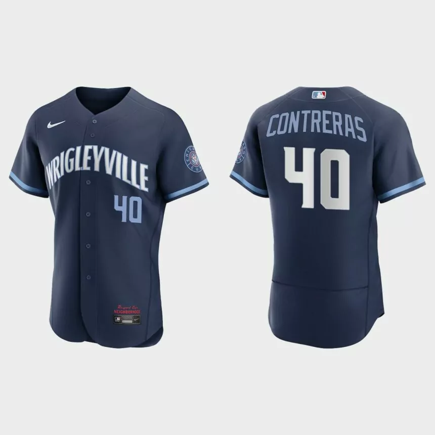 Willson Contreras Chicago Cubs 2021 City Connect Authentic Jersey – Navy