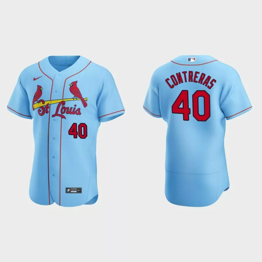 Willson Contreras St. Louis Cardinals Authentic Alternate Jersey – Light Blue