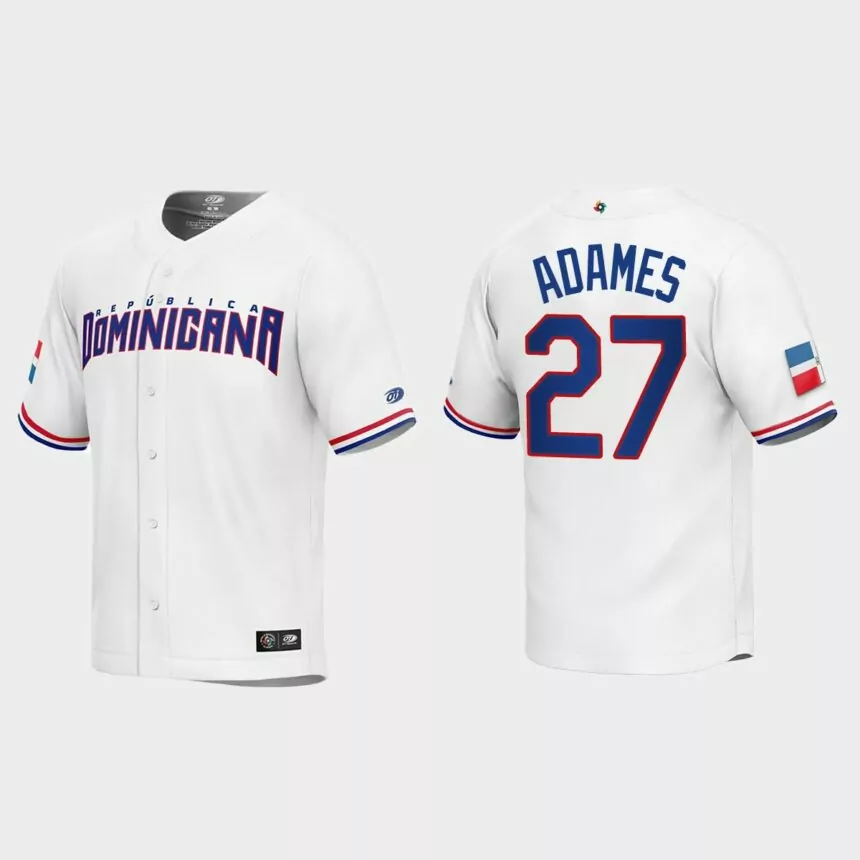 Willy Adames Dominican Republic Baseball 2023 World Baseball Classic Replica Jersey – White