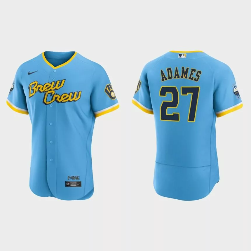 Willy Adames Milwaukee Brewers 2022 City Connect Authentic Jersey – Powder Blue
