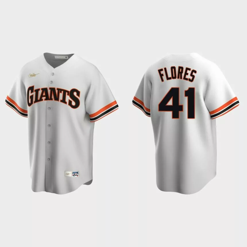 Wilmer Flores #41 San Francisco Giants Cooperstown Collection Home Jersey – White