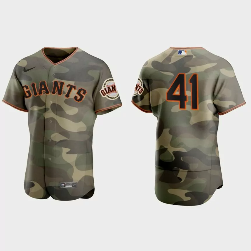 Wilmer Flores San Francisco Giants 2021 National Armed Forces Day Authentic Jersey – Camo