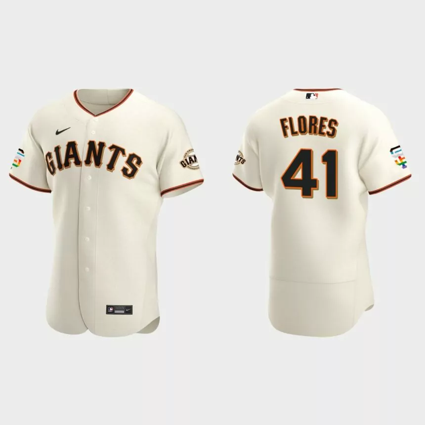 Wilmer Flores San Francisco Giants 2021 Pride Month Authentic Home Jersey – Cream
