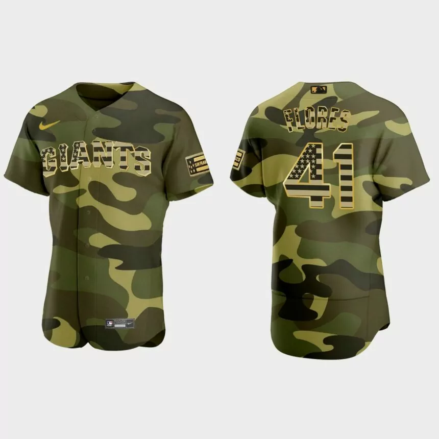Wilmer Flores San Francisco Giants 2022 Armed Forces Day Jersey – Camo