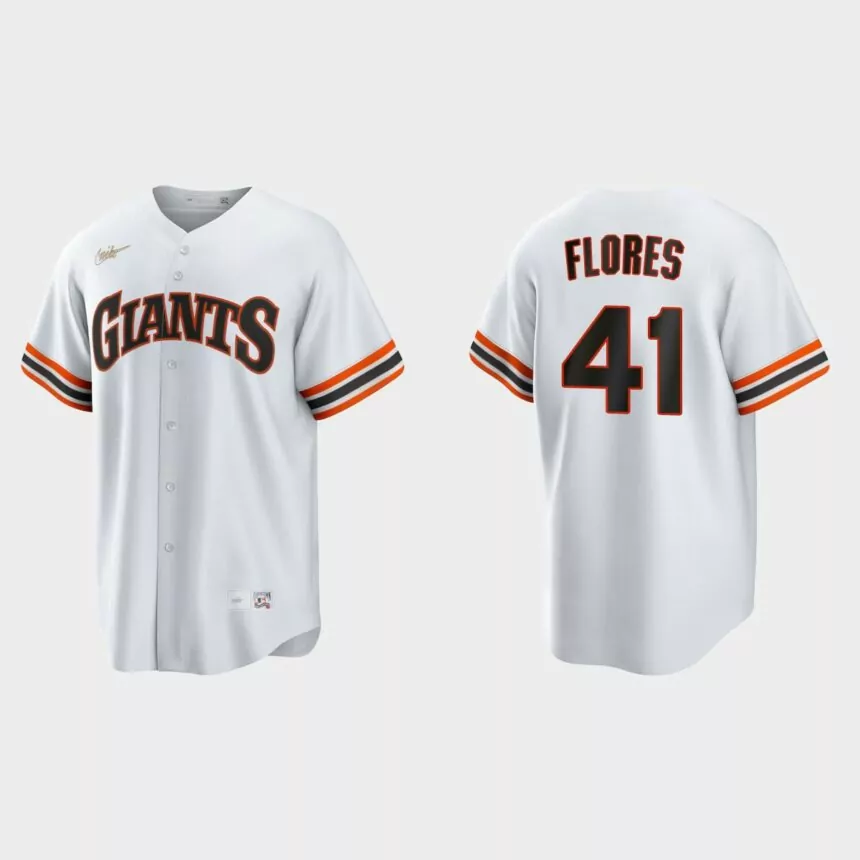 Wilmer Flores San Francisco Giants Cooperstown Home Jersey – White
