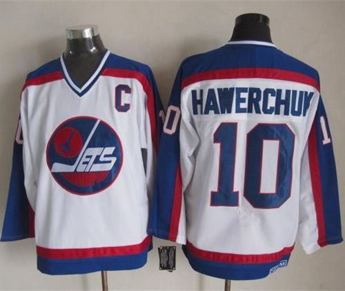 Winnipeg-Jets #10 Dale Hawerchuk White Blue CCM Throwback Stitched NHL Jersey