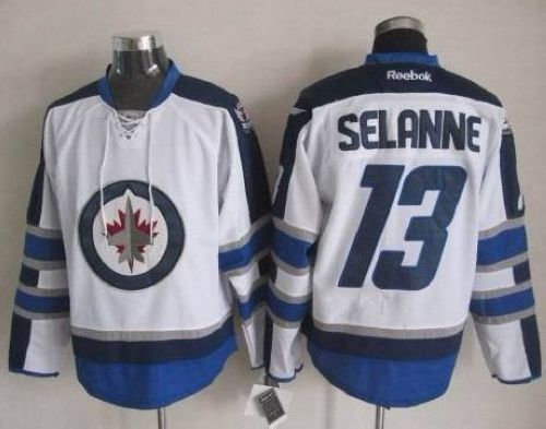 Winnipeg-Jets #13 Teemu Selanne White 2011 Style Stitched NHL Jersey