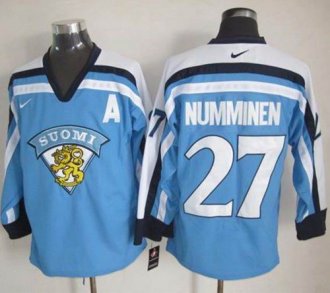 Winnipeg-Jets #27 Teppo Numminen Light Blue Nike Throwback Stitched NHL Jersey