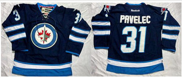 Winnipeg-Jets #31 Ondrej Pavelec Dark Blue Stitched NHL Jersey