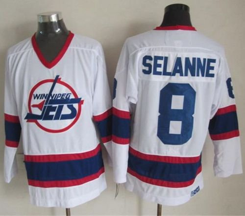 Winnipeg-Jets #8 Teemu Selanne White CCM Throwback Stitched NHL Jersey