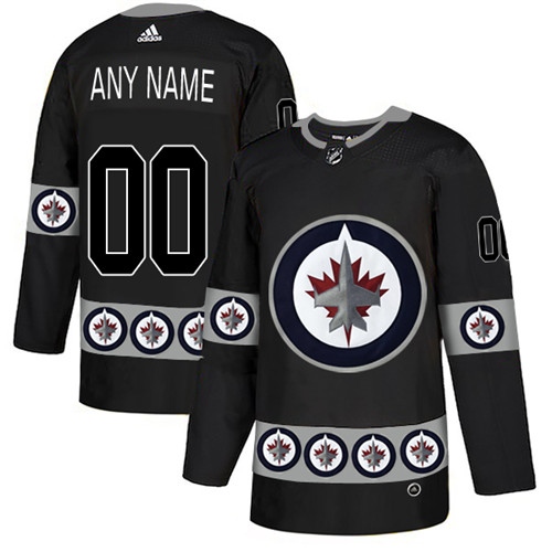 Winnipeg Jets Black Men's Customized Team Logos Fashion Adidas Jersey
