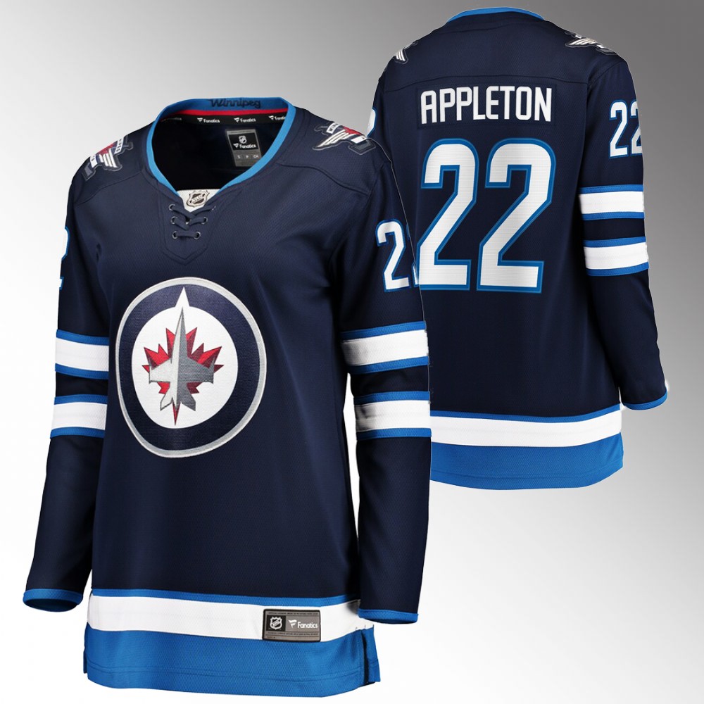 Winnipeg Jets Mason Appleton Women Navy Home Jersey