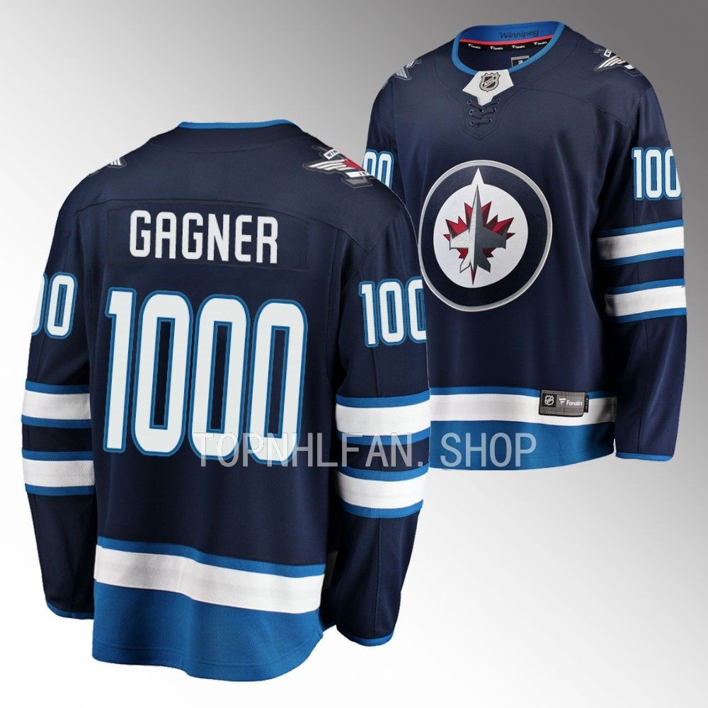 Winnipeg Jets Sam Gagner 1000 Career Games Navy commemorative Jersey
