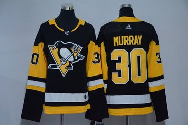 Women  Penguins 30 Matt Murray Black Adidas Jersey
