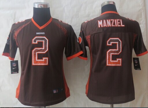 Women 2013 NEW Cleveland Browns #2 Johnny Manziel Drift Fashion Browns Elite Jerseys