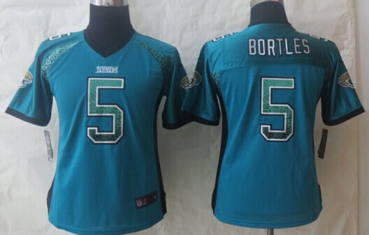 Women 2013 NEW Jacksonville Jaguars #5 Blake Bortles Drift Fashion Green Elite Jerseys