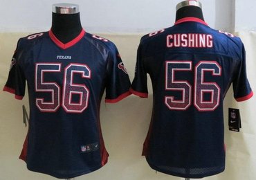 Women 2013 NEW NEW Houston Texans 56 Brian Cushing Drift Fashion Blue Elite Jerseys